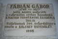 Fábián Gábor emléktáblája az Arad Belvárosi Református templomban