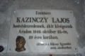Kazinczy Lajos emléktáblája az Arad Belvárosi Református templomban