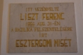 Liszt Ferenc emléktábla a bazilikában