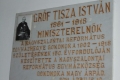 Gróf Tisza István emléktáblája a nagyszalontai Református templomban