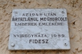 Az 1948 után ártatlanul meghurcolt emberek emlékére elhelyezett emléktábla az ÁVO volt épületén