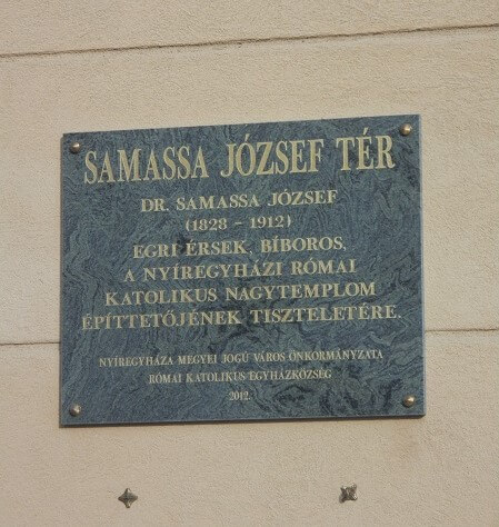 Nyíregyháza Samassa József tér emléktáblája