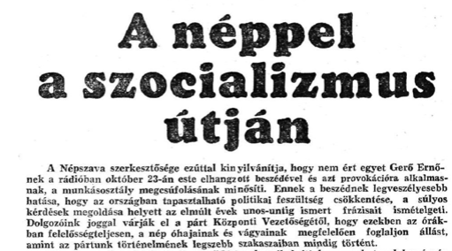1956-os propaganda a Népszavában